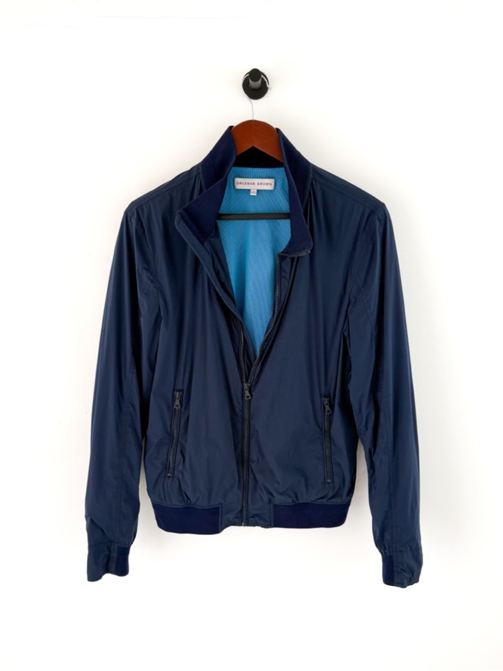 Orlebar Brown Windbreaker Bomber Jacket Spring Navy Blue Men's Size M - Picture 5 of 14